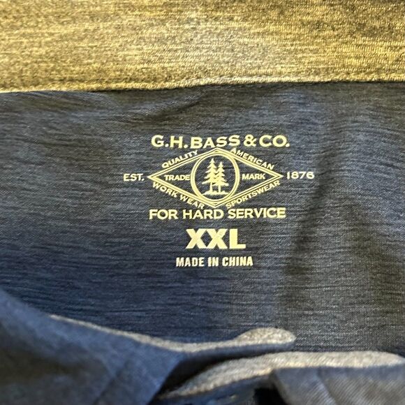 G.H. Bass & Co. Performance Polo Shirt Dark Blue XXL NWT Quick Dry UPF 50 - Picture 5 of 8